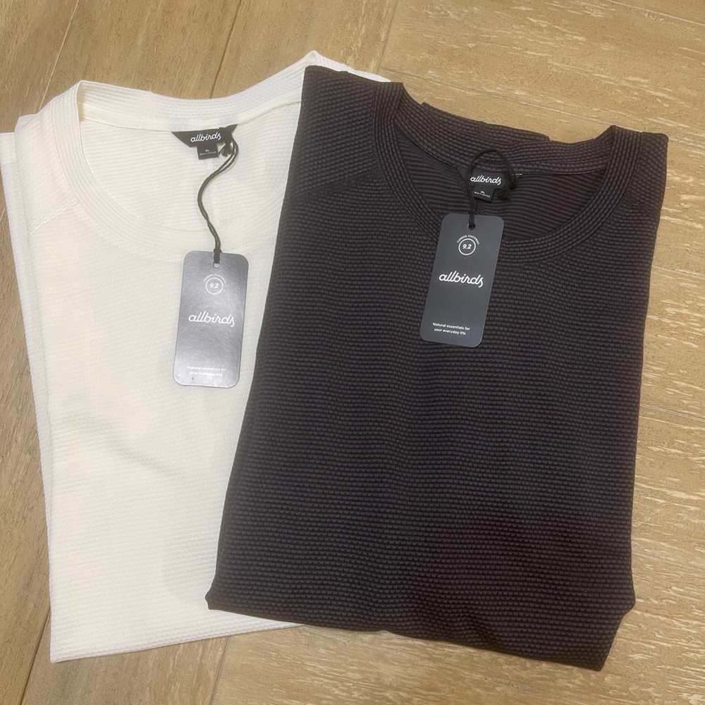 Allbirds Natural Run Tee x2 Men’s XL NEW with tags!